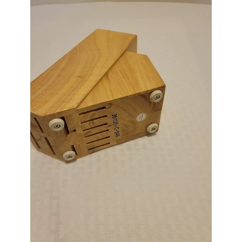 J.A. Henckels 12 Slot Solid Wood Knife Block Holder Storage EUC